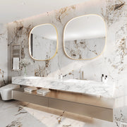 Paris Mirror Epure 40" x 40" LED Lighted Mirror - Gold