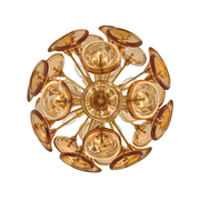 Fredrick Ramond FR46907 Maya 8-lt 20" LED Pendant - Unlacquered Brass/Light Amber Glass