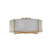 Hinkley 41707 Axis Heathered Gray 3-lt 20" LED Semi-Flush Mount - Heritage Brass