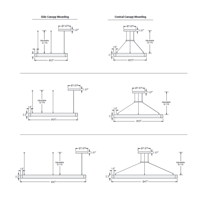 Elite LOOP-RD-DI-LED-2 Architectural LED Round Pendant, Direct/Indirect Light