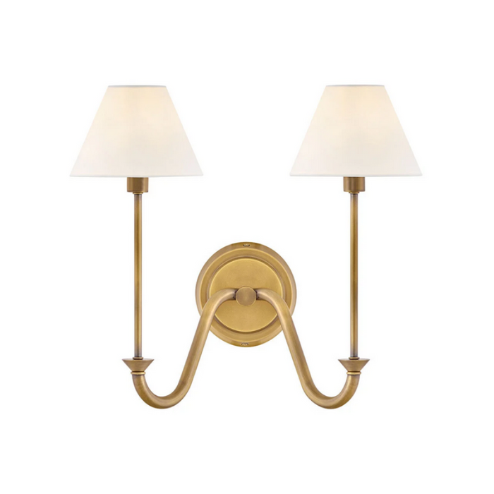 Hinkley 45162 Greta 2-lt 16" LED Wall Sconce - Heritage Brass