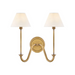 Hinkley 45162 Greta 2-lt 16" LED Wall Sconce - Heritage Brass