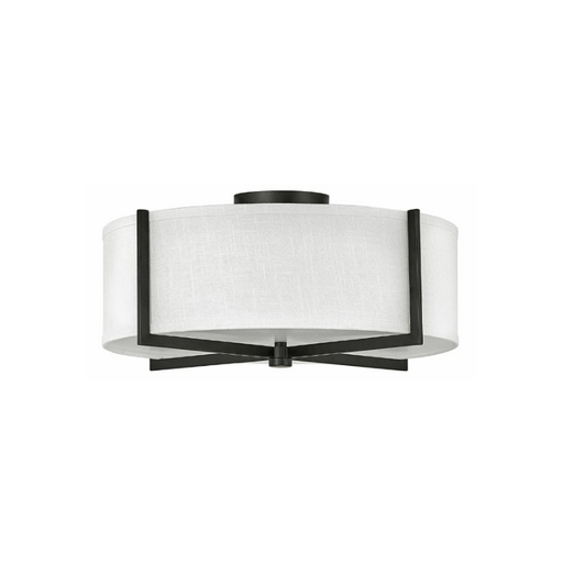 Hinkley 41708 Axis Off White 3-lt 20" LED Semi-Flush Mount - Black