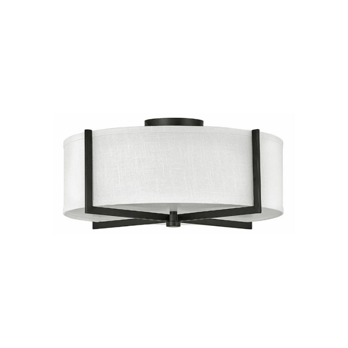 Hinkley 41708 Axis Off White 3-lt 20" LED Semi-Flush Mount - Black