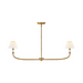 Hinkley 45164 Greta 2-lt 41" LED Linear Chandelier - Heritage Brass