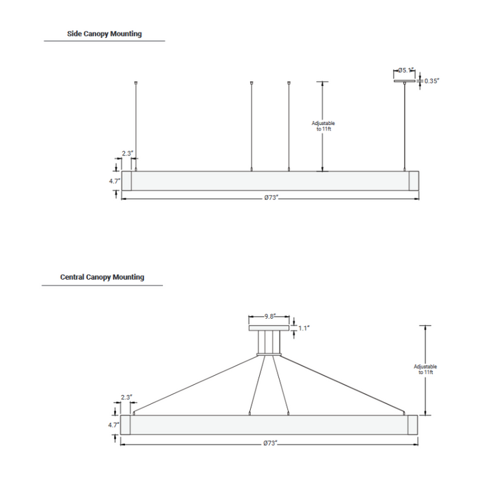 Elite LOOP-RD-DI-LED-4 Architectural LED Round Pendant, Direct/Indirect Light