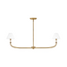 Hinkley 45164 Greta 2-lt 41" LED Linear Chandelier - Heritage Brass