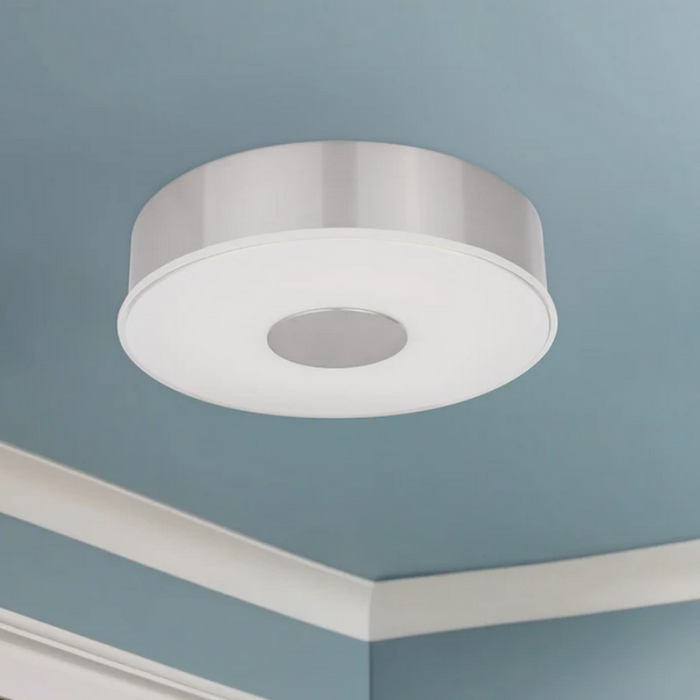 Kuzco FM7616-5CCT Parker 1-lt 16" LED Flush Mount, 5CCT Selectable - Brushed Nickel