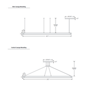 Elite LOOP-RD-DI-LED-2 Architectural LED Round Pendant, Direct/Indirect Light