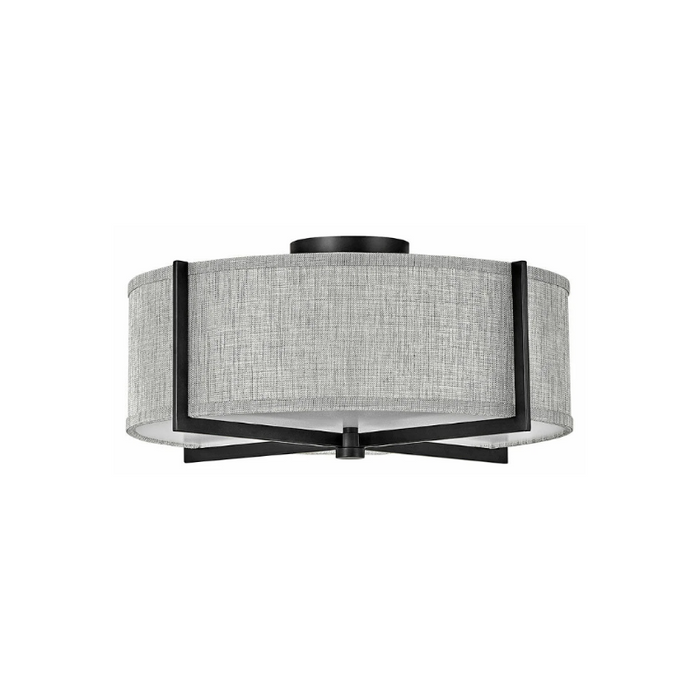 Hinkley 41707 Axis Heathered Gray 3-lt 20" LED Semi-Flush Mount - Black