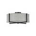 Hinkley 41707 Axis Heathered Gray 3-lt 20" LED Semi-Flush Mount - Black