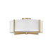 Hinkley 41708 Axis Off White 3-lt 20" LED Semi-Flush Mount - Heritage Brass