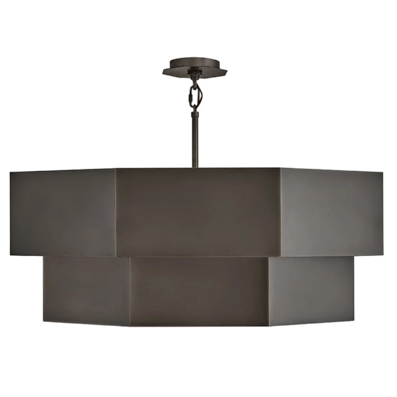 Hinkley 46995 Facet 12-lt 38" LED Chandelier - Black Oxide
