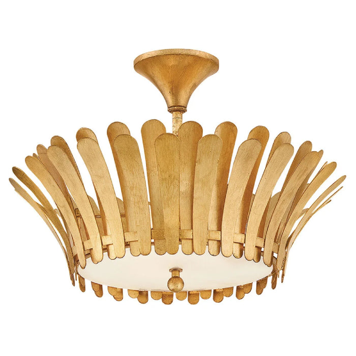 Hinkley 47693 Reina 3-lt 20" LED Semi-Flush Mount - Distressed Brass