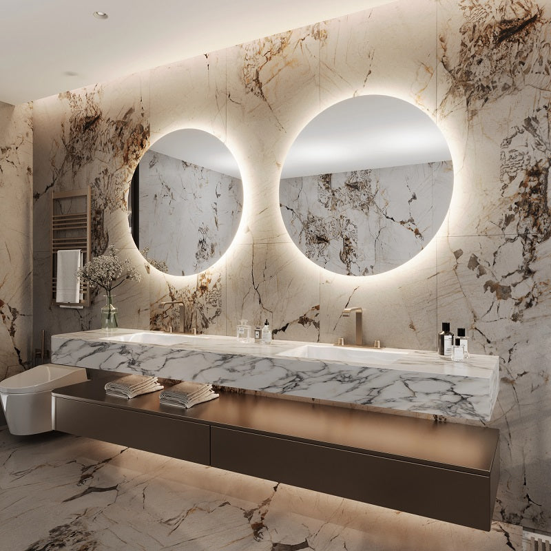 Paris Mirror Original 32" x 32" Round LED Backlit Mirror, 3CCT Selectable