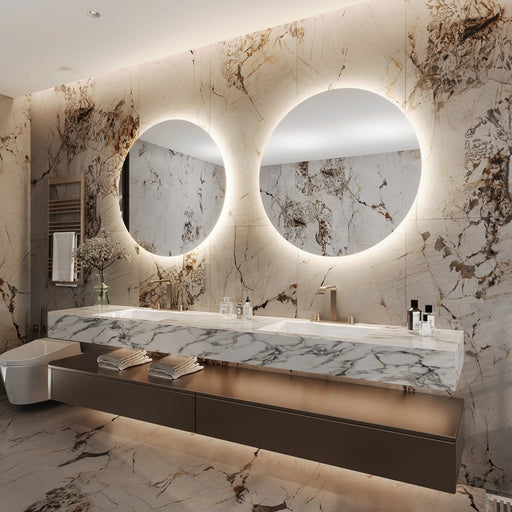 Paris Mirror Original 32" x 32" Round LED Backlit Mirror, 3CCT Selectable