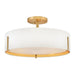 Hinkley 47573 Halle 4-lt 20" LED Semi-Flush Mount - Lacquered Brass
