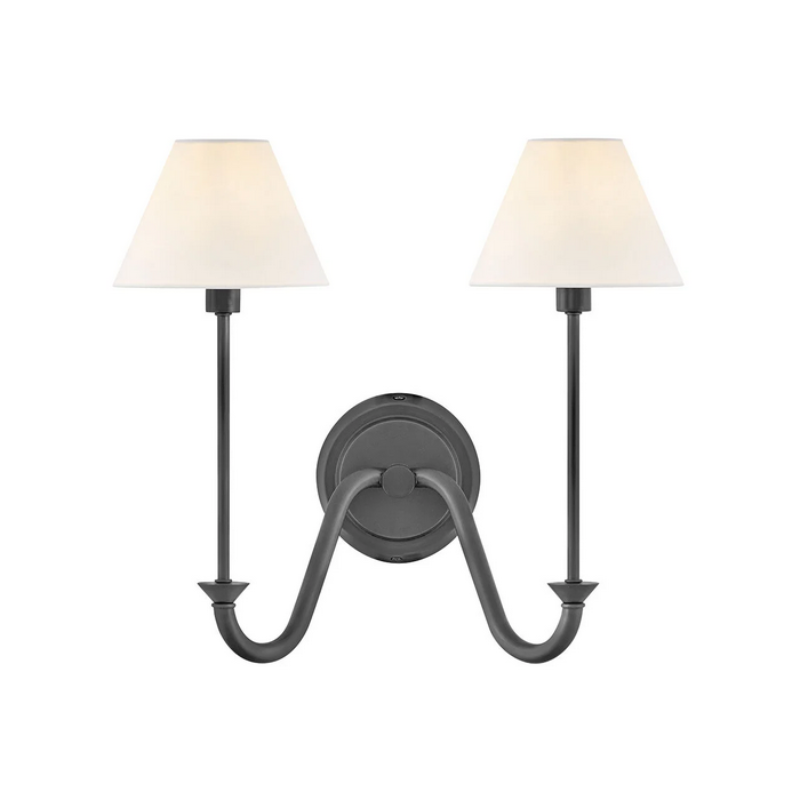 Hinkley 45162 Greta 2-lt 16" LED Wall Sconce - Blackened Brass