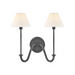 Hinkley 45162 Greta 2-lt 16" LED Wall Sconce - Blackened Brass