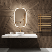 Paris Mirror Chic 24" x 36" Oval LED Vanity Front-Lit Mirror, 3CCT Selectable - Gold