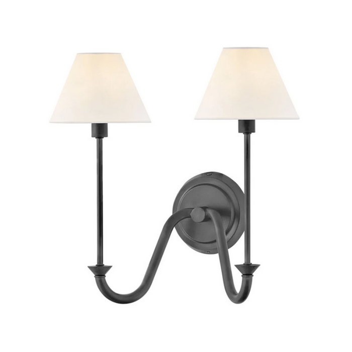 Hinkley 45162 Greta 2-lt 16" LED Wall Sconce - Blackened Brass