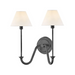 Hinkley 45162 Greta 2-lt 16" LED Wall Sconce - Blackened Brass