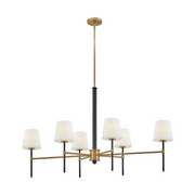Hinkley 46955 Saunders 6-lt 45" LED Chandelier - Black with Lacquered Brass accents