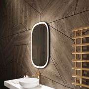 Paris Mirror Chic 24" x 36" Oval LED Vanity Front-Lit Mirror, 3CCT Selectable - Black