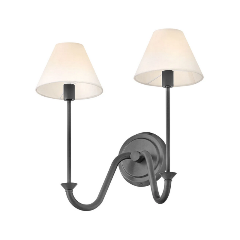 Hinkley 45162 Greta 2-lt 16" LED Wall Sconce - Blackened Brass