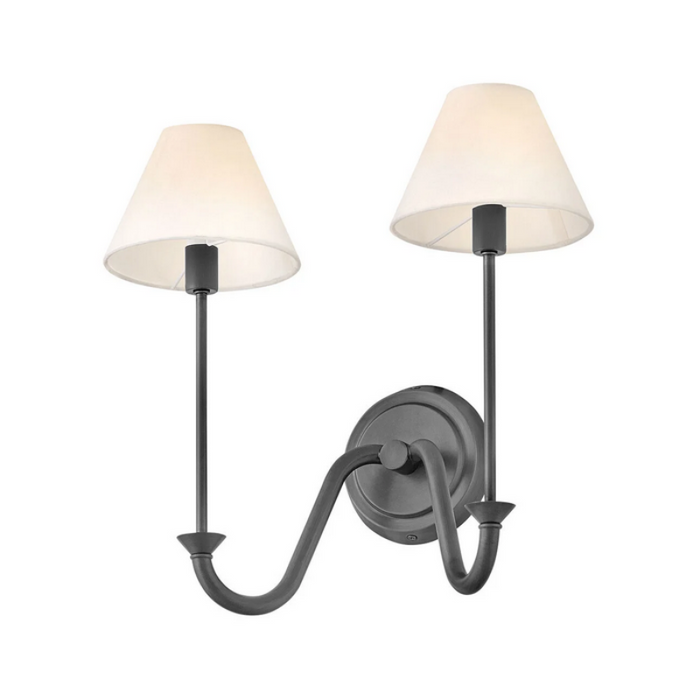 Hinkley 45162 Greta 2-lt 16" LED Wall Sconce - Blackened Brass