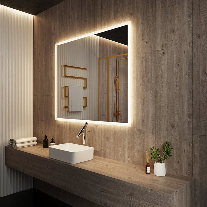 Paris Mirror Rectangle 48" x 36" LED Backlit Mirror, 3CCT Selectable