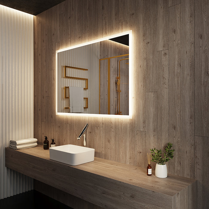 Paris Mirror Rectangle 48" x 28" LED Backlit Mirror, 3CCT Selectable