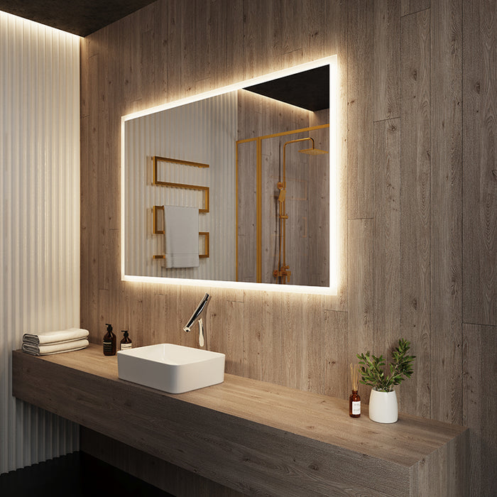 Paris Mirror Rectangle 60" x 36" LED Backlit Mirror, 3CCT Selectable