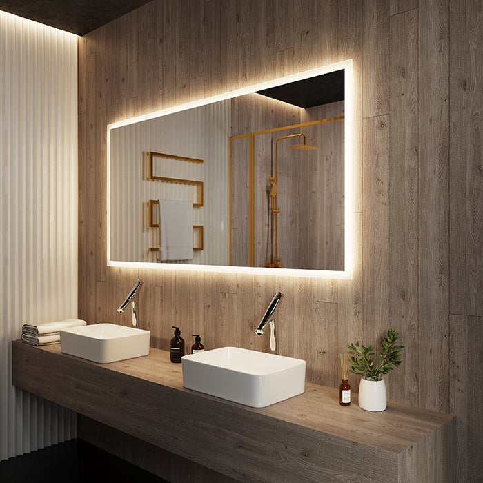 Paris Mirror Rectangle 70" x 32" LED Backlit Mirror, 3CCT Selectable