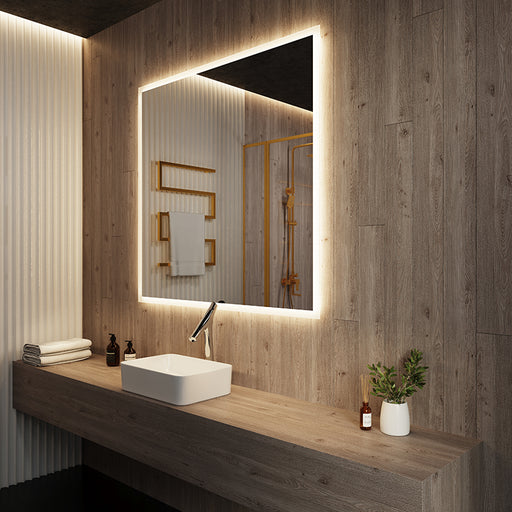 Paris Mirror Rectangle 42" x 42" LED Backlit Mirror, 3CCT Selectable