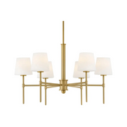 Hinkley 46954 Saunders 6-lt 30" LED Chandelier - Lacquered Brass