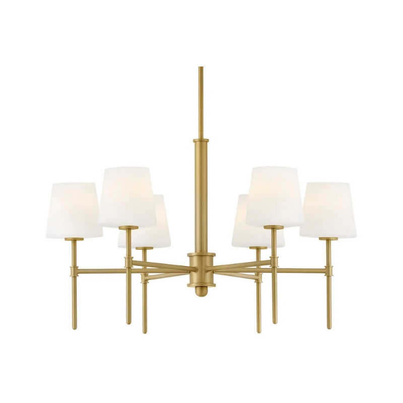 Hinkley 46954 Saunders 6-lt 30" LED Chandelier - Lacquered Brass