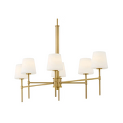 Hinkley 46955 Saunders 6-lt 45" LED Chandelier - Lacquered Brass