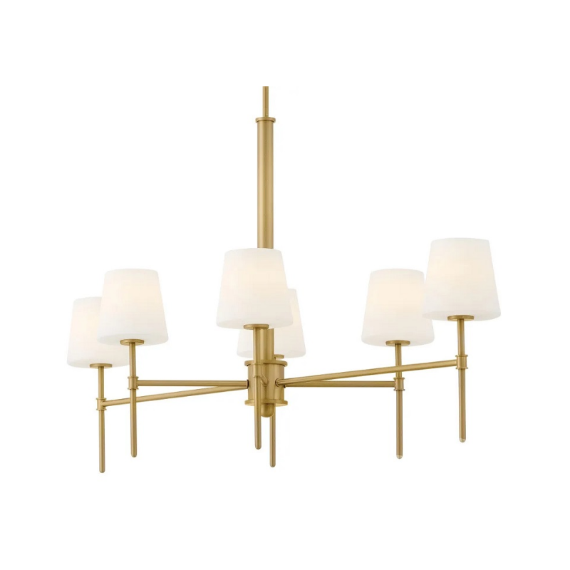Hinkley 46955 Saunders 6-lt 45" LED Chandelier - Lacquered Brass