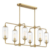 Savoy House 1-3026-6 Holton 6-lt 42" Linear Chandelier - Warm Brass