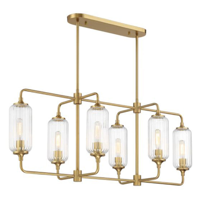 Savoy House 1-3026-6 Holton 6-lt 42" Linear Chandelier - Warm Brass