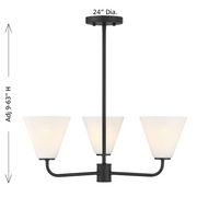 Savoy House 1-4013-3 Blair 3-lt 24" Chandelier - Matte Black