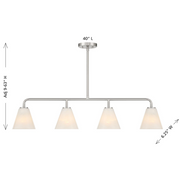 Savoy House 1-4014-4 Blair 4-lt 40" Linear Chandelier - Satin Nickel