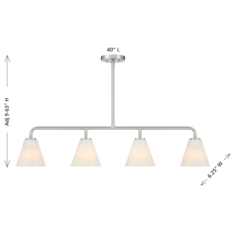 Savoy House 1-4014-4 Blair 4-lt 40" Linear Chandelier - Satin Nickel