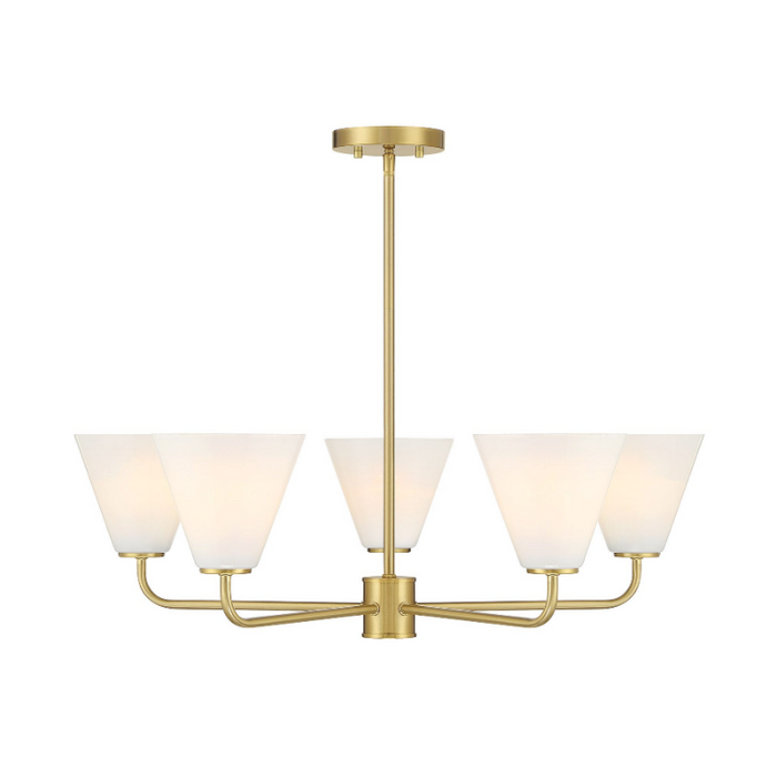 Savoy House 1-4015-5 Blair 5-lt 30" Chandelier - Warm Brass