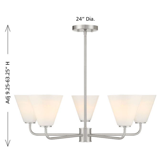 Savoy House 1-4015-5 Blair 5-lt 30" Chandelier - Satin Nickel