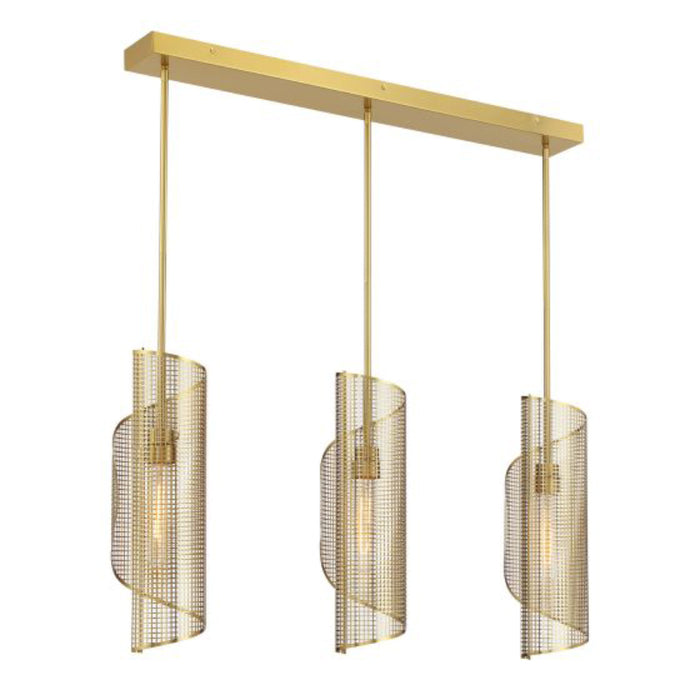 Savoy House 1-8031-3 Hillbourne 3-lt 38" Linear Chandelier - Warm Brass