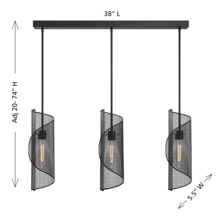 Savoy House 1-8031-3 Hillbourne 3-lt 38" Linear Chandelier