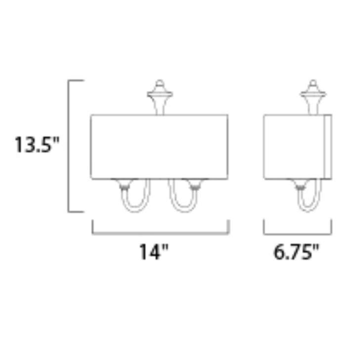 Maxim 10012 Bongo 1-lt 14" Wall Sconce