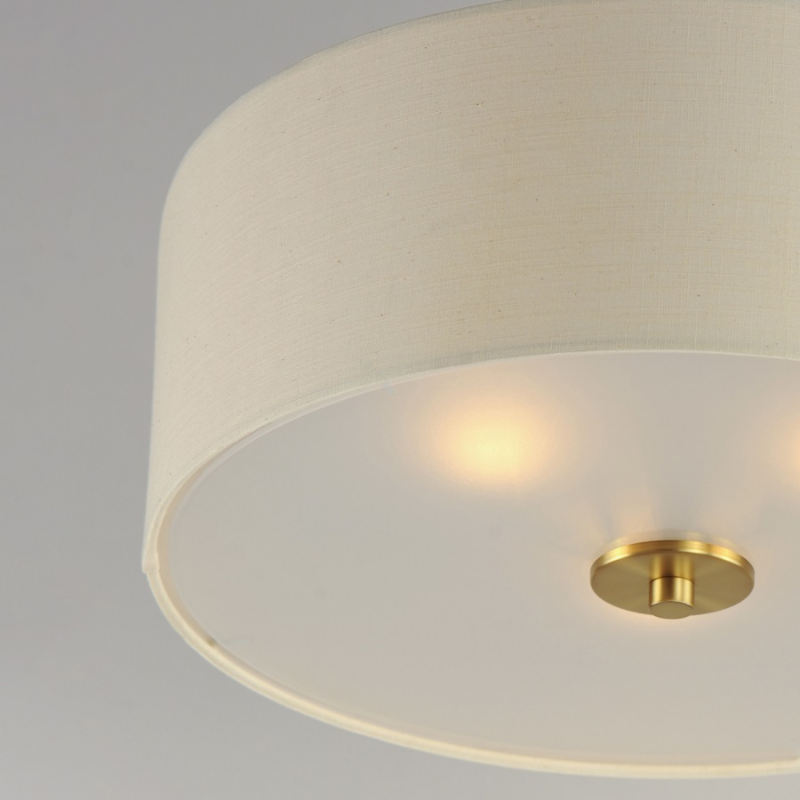 Maxim 10014 Bongo 3-lt 18" Pendant/Semi-Flush Mount - Natural Aged Brass/Oatmeal